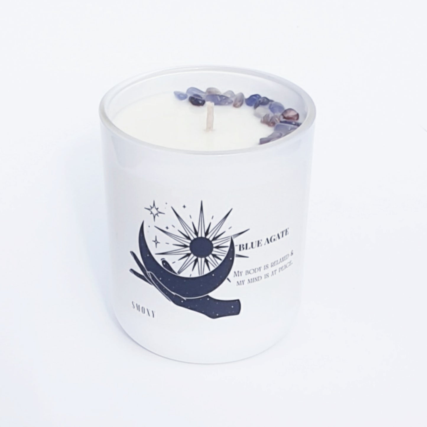 Blue Agate Crystal Infused CocoSoy Candle