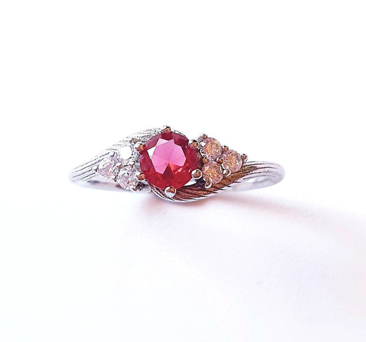 My True Love Red AAA Cubic Zirconia Sterling Silver Ring