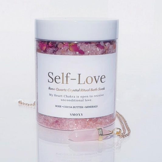 Self - Love Bath Ritual Soak + Rose Quartz Necklace