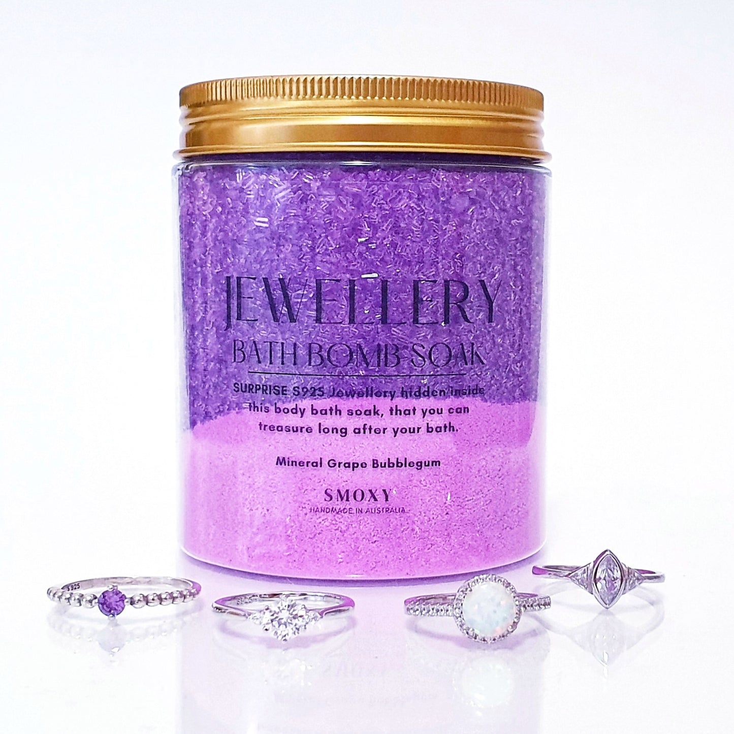 S925 RING INSIDE - Mineral Grape Bubblegum Bath Soak