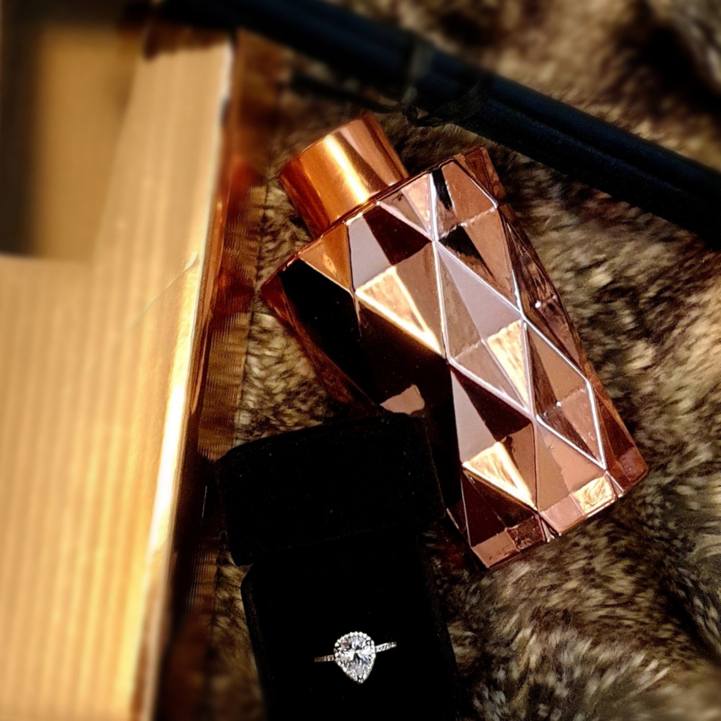 Coconut & Lime Rose Gold Diamond Diffuser + Sterling Silver Ring