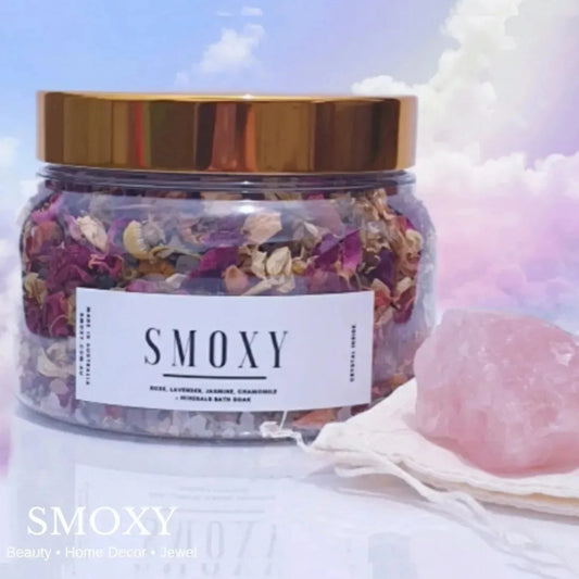 Rose Quartz infused Flower & Minerals Bath Salts + Bath Tea Bag